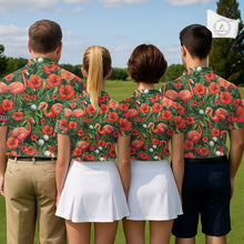 Load image into Gallery viewer, Custom Hibicus Flamingo Floral Golf Polo Shirts For Men, Flower Golf Team Shirts NHT540