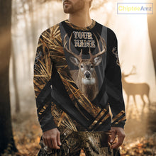 Load image into Gallery viewer, Deer Hunting Shirt Black Camo Brown 3D Custom Name, Season Deer Hunting, Deer Hunting Gift NHT139