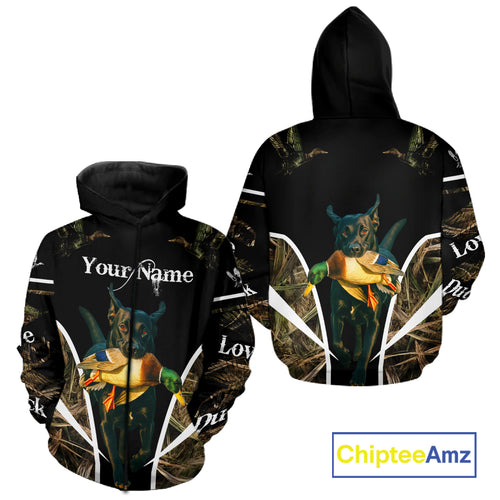Duck Hunting With Black Lab Custom Name 3D All Over Print Shirt, Duck Hunting Shirt NHT145