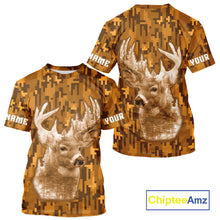 Load image into Gallery viewer, Deer hunting Custom Name Full Printing Orange Camo, Personalized hunting Shirt for Men NHT377