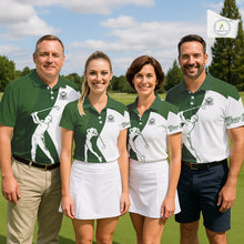 Load image into Gallery viewer, Custom Green &amp; White Golf Shirt For Mens, Golf Jersey Team Golf For Mens NHT560