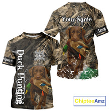 Load image into Gallery viewer, Duck Hunting with Chocolate Labrador Retriever All Over Printed Shirts, Lab Hunting Shirt NHT244