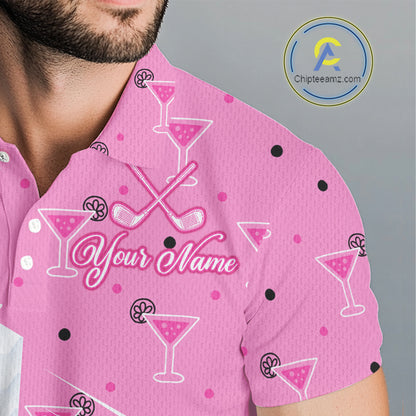 Personalized Mens Golf Polo Shirt With Flamingo Sleep– Funny Cartoon Pattern For Golfer NHT598