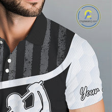 Load image into Gallery viewer, Mens Golf Polo Shirt American Flag Patriotic Golf Shirts Custom Name Golf Gifts For Mens NHT620