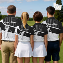 Load image into Gallery viewer, Mens Golf Polo Shirt American Flag Patriotic Golf Shirts Custom Name Golf Gifts For Mens NHT620