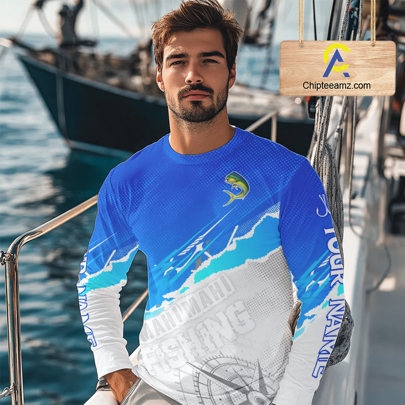 Mahi Mahi( Dorado) Fishing Custom Fishing Shirts Long Sleeve For Men, Mahi Mahi Saltwater Fishing Shirt NHT646