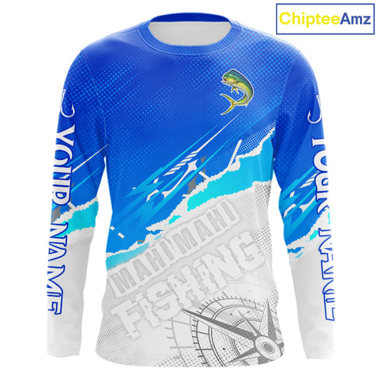 Mahi Mahi( Dorado) Fishing Custom Fishing Shirts Long Sleeve For Men, Mahi Mahi Saltwater Fishing Shirt NHT646