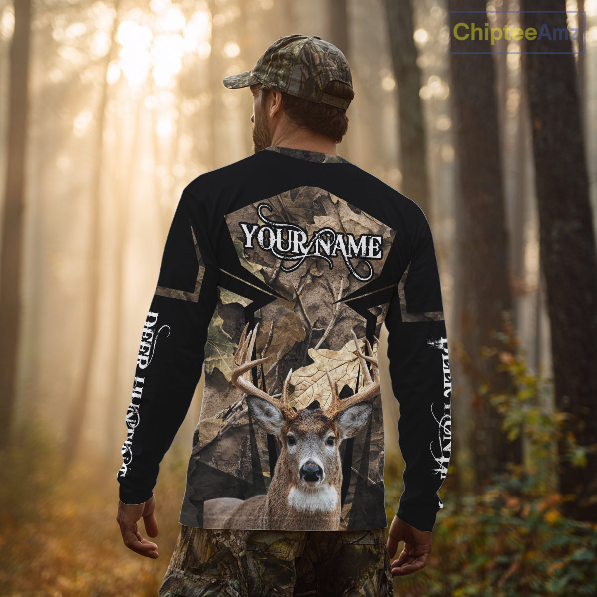 Whitetail Deer Hunting Camo Forest 3D All Over Printed Shirt, Personalized Hunting Shirt NHT277
