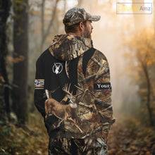 Load image into Gallery viewer, Deer Hunting Big Buck Jumping Camouflage Custom Name All Over Print Shirt Deer Hunting Gifts NHT195