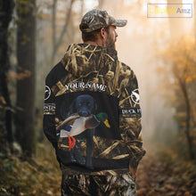 Load image into Gallery viewer, Duck Hunting Waterfowl Camo Black Labrador Retriever Dog Shirts,  Duck Hunting Clothes NHT197