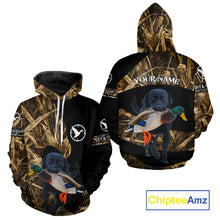 Load image into Gallery viewer, Duck Hunting Waterfowl Camo Black Labrador Retriever Dog Shirts,  Duck Hunting Clothes NHT197