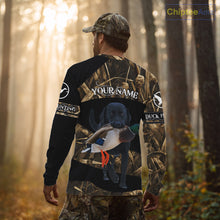 Load image into Gallery viewer, Duck Hunting Waterfowl Camo Black Labrador Retriever Dog Shirts,  Duck Hunting Clothes NHT197