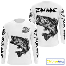 Load image into Gallery viewer, White Bass Fishing Tattoo Custom Fishing Shirts, Bass Fishing Shirts Long Sleeve NBT451