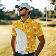 Load image into Gallery viewer, Mens Golf Polo Shirts Custom Beer Pattern, Funny Beer Pattern Golf Team Shirt NBT598