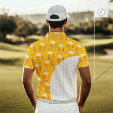 Load image into Gallery viewer, Mens Golf Polo Shirts Custom Beer Pattern, Funny Beer Pattern Golf Team Shirt NBT598