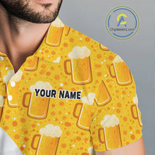 Load image into Gallery viewer, Mens Golf Polo Shirts Custom Beer Pattern, Funny Beer Pattern Golf Team Shirt NBT598