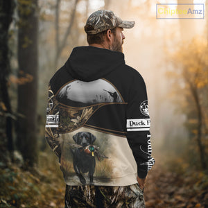 Duck Hunting Black Labrador Retriever Camouflage 3D Printed Shirts, Duck Hunting Camo Shirt NBT218