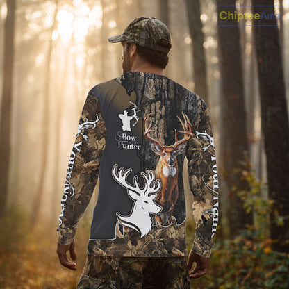Personalized Deer Hunting 3D All Over Printed Hoodie Brown Leaves Camo, Hunting accessories NBT318