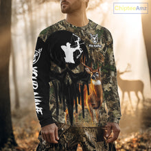 Load image into Gallery viewer, Deer Bow Hunting Camouflage Custom Name Shirt, Personalized Hunting Clothes, Hunting Gifts NBT327