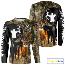 Load image into Gallery viewer, Deer Bow Hunting Camouflage Custom Name Shirt, Personalized Hunting Clothes, Hunting Gifts NBT327