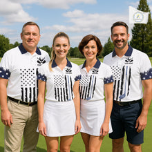 Load image into Gallery viewer, USA Flag Pattern Mens Golf Polo Shirt, Patriotic American Golf Shirt, 4Th Of July Golf Outfit NBT613