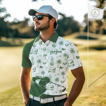 Load image into Gallery viewer, Green Mens Golf Polo Shirts, Funny Golf Icons Athetic Shirt, Golf Gifts For Men NBT481