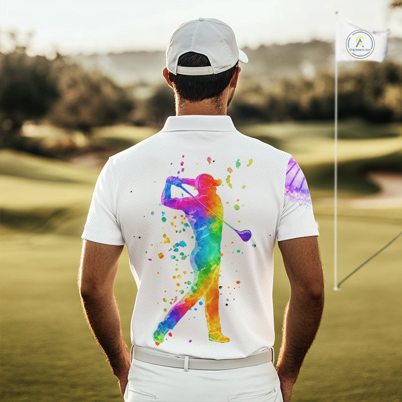 Custom Rainbow Color Golf Lover Women's Polo Shirt, It's in my DNA Shirt, Golf Gifts NBT483