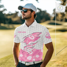 Load image into Gallery viewer, Custom Pink Summer Pattern Mens Golf Polo Shirts Summer Golf Shirt For Vacation, Golf Team Shirt NBT733