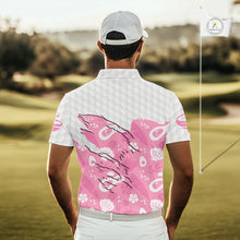 Load image into Gallery viewer, Custom Pink Summer Pattern Mens Golf Polo Shirts Summer Golf Shirt For Vacation, Golf Team Shirt NBT733