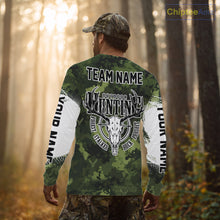 Load image into Gallery viewer, Green Camouflage Deer Hunting Shirts with American Flag – Custom Name, Gift for Hunters NBT37