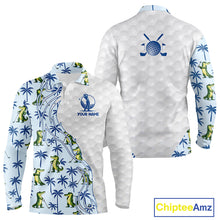 Load image into Gallery viewer, Funny Alligator Palm Tree Mens Golf Polo Shirt Custom Name Golf Top Funny Golf Gifts NBT496