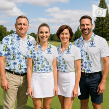 Load image into Gallery viewer, Funny Alligator Palm Tree Mens Golf Polo Shirt Custom Name Golf Top Funny Golf Gifts NBT496