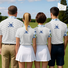 Load image into Gallery viewer, Funny Alligator Palm Tree Mens Golf Polo Shirt Custom Name Golf Top Funny Golf Gifts NBT496