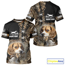 Load image into Gallery viewer, Rabbit Hunting Forest Camo 3D All Over Printed Custom Name Shirt, Rabbit Hunting Gifts NBT141