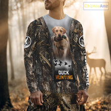 Load image into Gallery viewer, Mallard Duck Hunting Waterfowl Camo Custom Name Shirts for Men, Duck Hunting Clothing NBT288