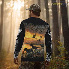 Load image into Gallery viewer, Duck Hunting Mallard Duck with Black Labrador Retriever Dog Custom Name Shirts, Hunting Gifts NBT146
