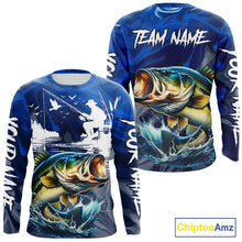 Load image into Gallery viewer, Bass Fishing Jersey Custom Name Long Sleeve Fishing Shirts, Camo Bass Fishing Shirt For Team NBT848