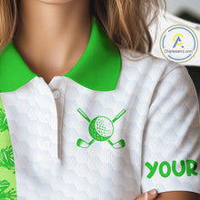 Load image into Gallery viewer, Funny Frog Green Womens Golf Polo Shirt Custom Women Golf Top, Personalized Golf Gifts NBT517