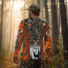 Load image into Gallery viewer, Customized Name Whitetail Deer Hunting Orange Camo Hoodie 3D Shirt, Gift for Hunters NBT297