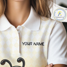 Load image into Gallery viewer, Funny Bee Golf Polo Shirt For Women, Cute Bee With Beer Print Shirt, Sporty Animal Golf Gift|Yellow NBT663