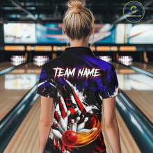 Load image into Gallery viewer, Custom Bowling Quarter Zip Shirt For Women USA Flag Bowling Jersey Polo &amp; 1/4 Zip Bowling Team Shirts NBT880