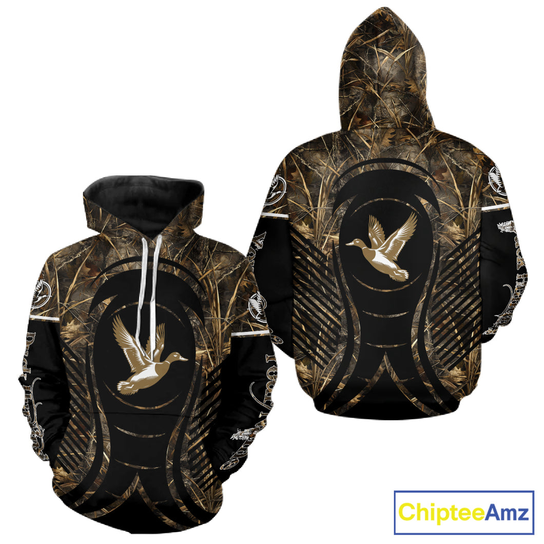 Duck Hunting Camouflage 3D Printed Custom Name Shirts for Hunter, Duck Hunting Gifts NBT179