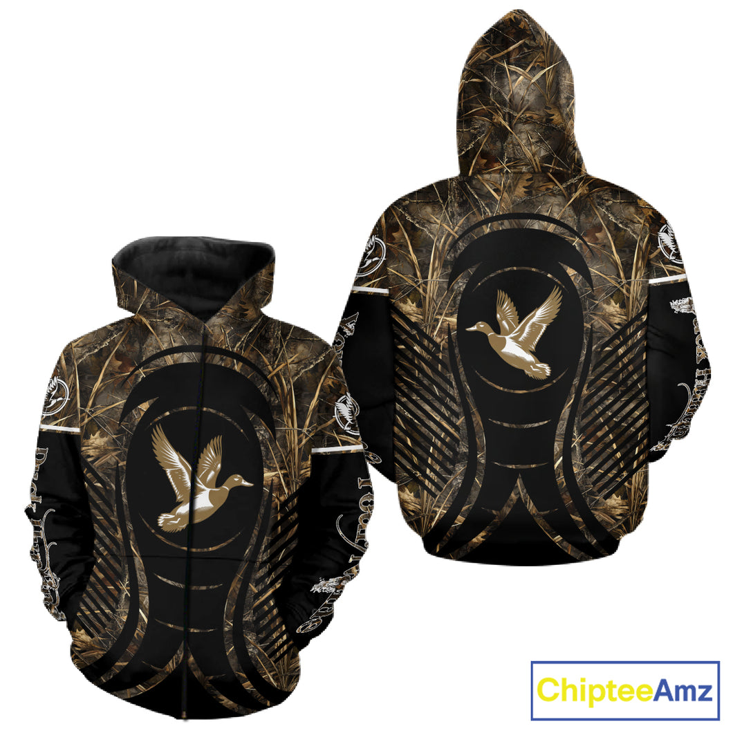 Duck Hunting Camouflage 3D Printed Custom Name Shirts for Hunter, Duck Hunting Gifts NBT179