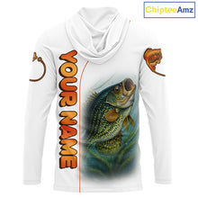 Load image into Gallery viewer, Crappie Fishing White Fishing Team Crappie Custom Name Long Sleeve Hooded UV Protection Fishing Shirts NBT550