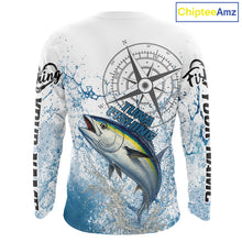 Load image into Gallery viewer, Custom Yellowfin Tuna Long Sleeve Fishing Shirts Saltwater Fish, Compass Offshore Tournament Fishing Shirts NBT553