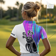 Load image into Gallery viewer, Hologram Golf Pattern Womens Polo Golf Shirts Custom Golf Team Shirts Golfer Outfit, Golf Gifts NBT699