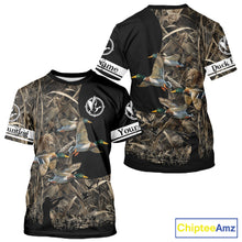 Load image into Gallery viewer, Mallard Duck Custom Camo 3D Hunting Shirts Best Hunting Clothes For Duck Hunting Season NBT264