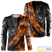 Load image into Gallery viewer, Personalized Deer Hunting Shirt with Antler 3D All Over Print Orange Camo Hunting Clothes NBT271