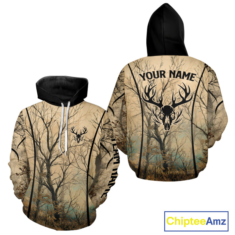 Deadwood Hunter Custom Name Long Sleeve, Hoodie Shirt For Deer hunters NBT02