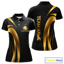 Load image into Gallery viewer, Black And Gold Mens Golf Polo Shirts Custom Golf Clubs Team Golf Shirts, Golf Tops NBT808